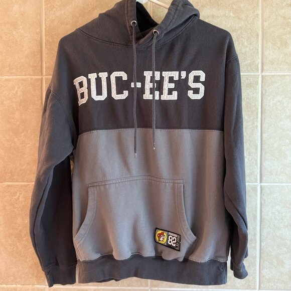 Buccee’s Hoodie Sweatshirt Adult M Gray Beaver Pullover Embroidered Logo - Picture 13 of 16